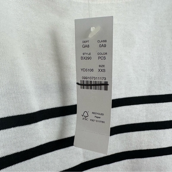 J. Crew BESTSELLER Cropped boatneck T-shirt mariner cotton Navy Stripe XXS BX290 - Picture 5 of 8